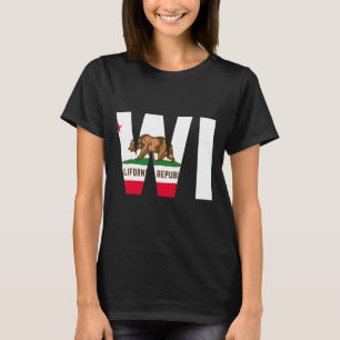 Staat der kalifornischen Flagge Wisconsin WI Citie T-Shirt