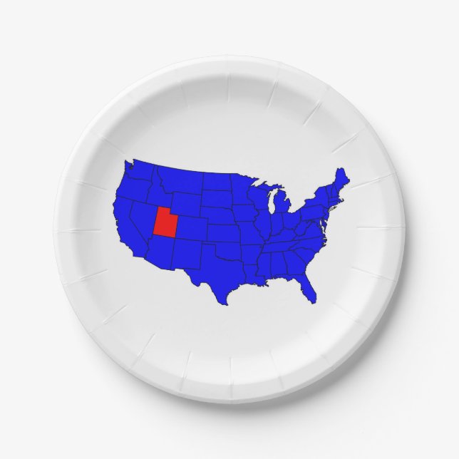 Staat der Lage in Utah Pappteller (Vorderseite)