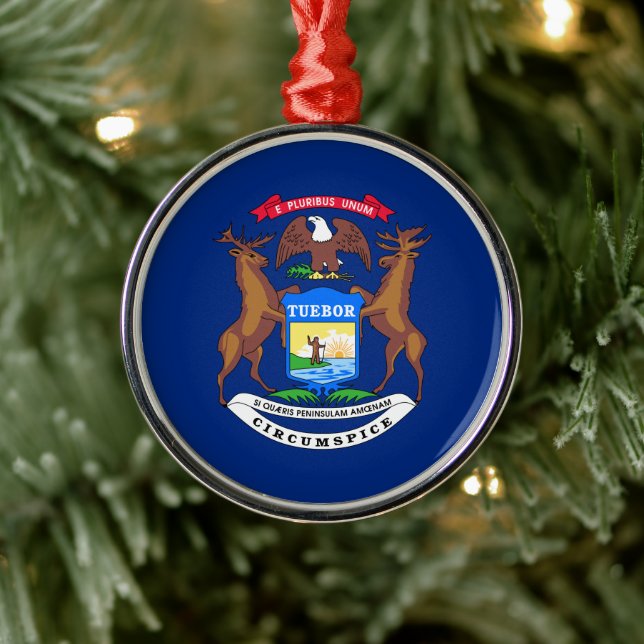 Staat der Michigan Flag Keramik Ornament (Baum)