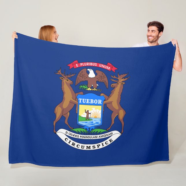 Staat der Michigan-Flagge Fleecedecke (Beispiel)