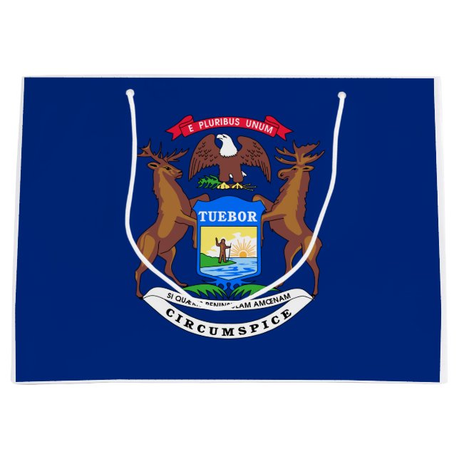 Staat der Michigan-Flagge Große Geschenktüte (Vorderseite)
