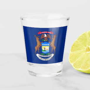Staat der Michigan-Flagge Schnapsglas