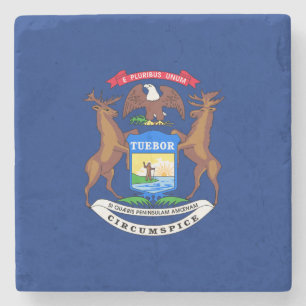 Staat der Michigan-Flagge Steinuntersetzer