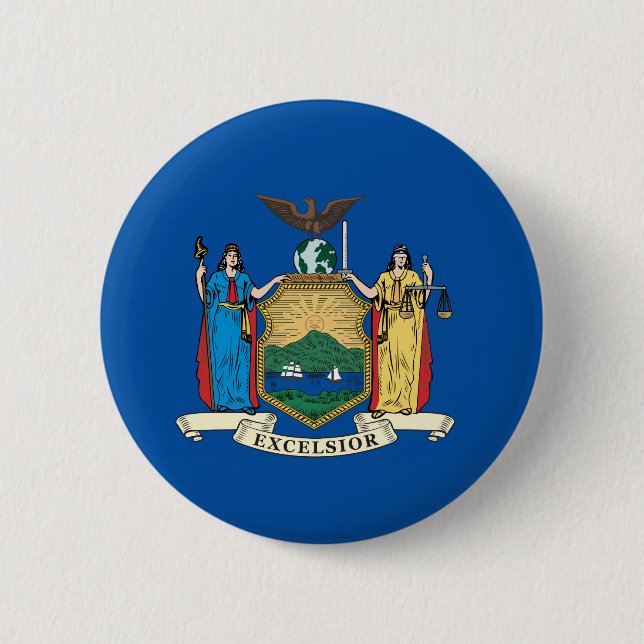 Staat der New Yorker Flagge Button (Vorderseite)