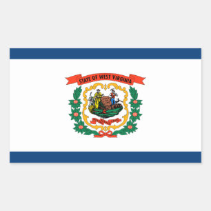 Staat der Offiziellen Flaggenmarke West Virginia Rechteckiger Aufkleber