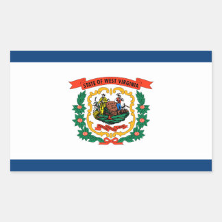 Staat der Offiziellen Flaggenmarke West Virginia Rechteckiger Aufkleber