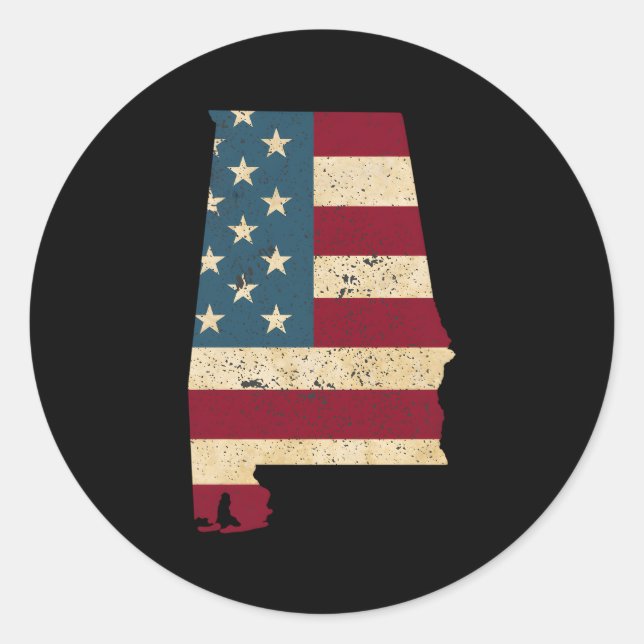 Staat der patriotischen US-Flagge für Runder Aufkleber (Vorderseite)