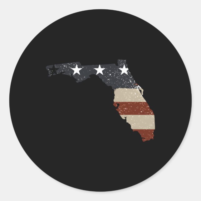 Staat der patriotischen US-Flagge für Runder Aufkleber (Vorderseite)