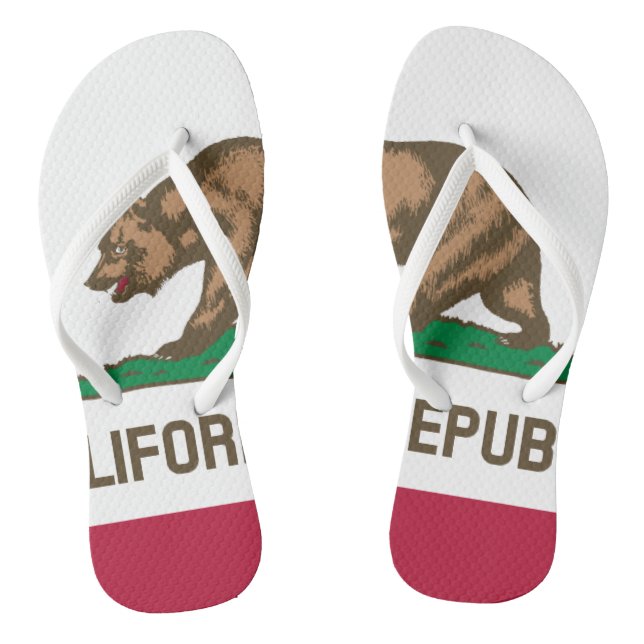 Staat der Republik Kalifornien mit Flaggenfliesen Flip Flops (Fußbett)