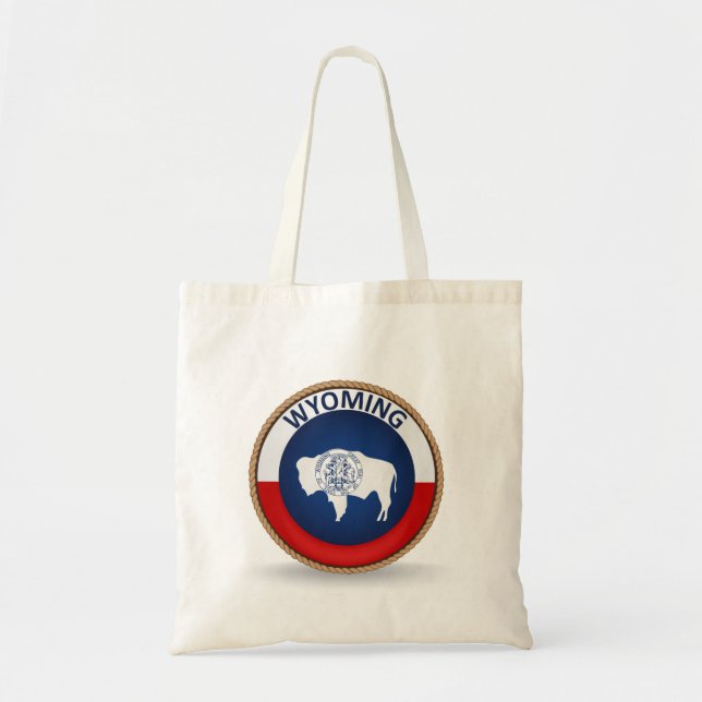 Staat der Siegel-Tote-Tasche der Wyoming Flag Tragetasche (Vorne)