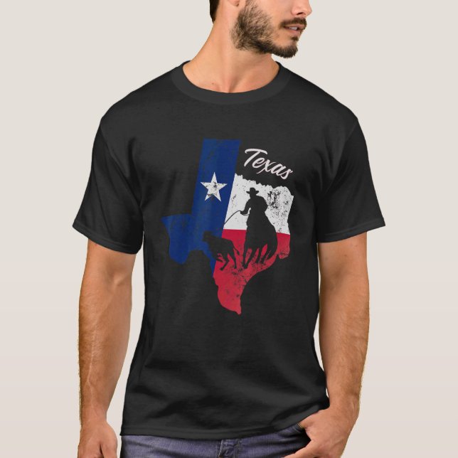 Staat der texanischen Flag Karte Distressed Native T-Shirt (Vorderseite)