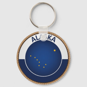 Staat des Alaska-Flaggen-Siegels Schlüsselanhänger