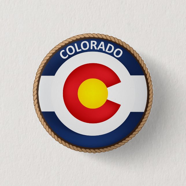 Staat des Colorado-Flaggen-Siegel-Knopfes Button (Vorderseite)