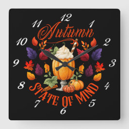 Staat des Geistesschwarzes Herbst Quadratische Wanduhr