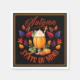 Staat des Geistesschwarzes Herbst Serviette