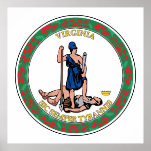 Staat des großen Siegels von Virginia Poster