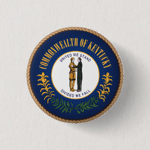 Staat des Kentucky-Flaggen-Siegel-Knopfes Button
