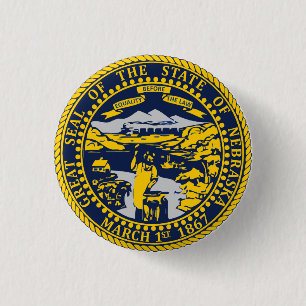 Staat des Nebraska-Flaggen-Siegel-Knopfes Button