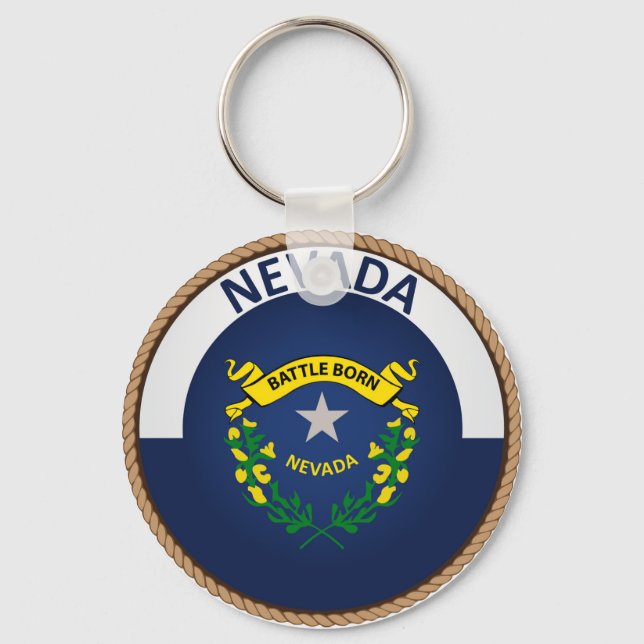 Staat des Nevada Flag Siegels Schlüsselanhänger (Vorderseite)