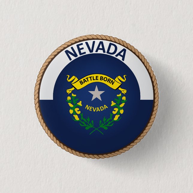 Staat des Nevada-Flaggen-Siegel-Knopfes Button (Vorderseite)