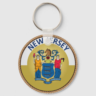 Staat des New-Jersey Flaggen-Siegels Schlüsselanhänger