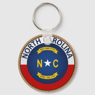 Staat des Nord-Carolinaflaggen-Siegels Schlüsselanhänger