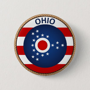 Staat des Ohio-Flaggen-Siegel-Knopfes Button