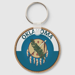 Staat des Oklahoma-Flaggen-Siegels Schlüsselanhänger