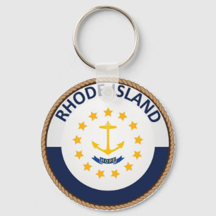 Staat des Rhode Island Flaggen-Siegels Schlüsselanhänger