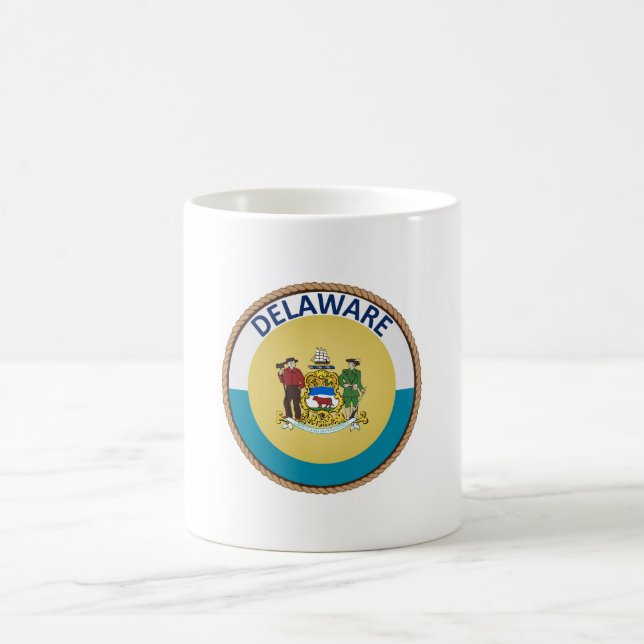 Staat des Siegels "Delaware Flag" Kaffeetasse (Mittel)