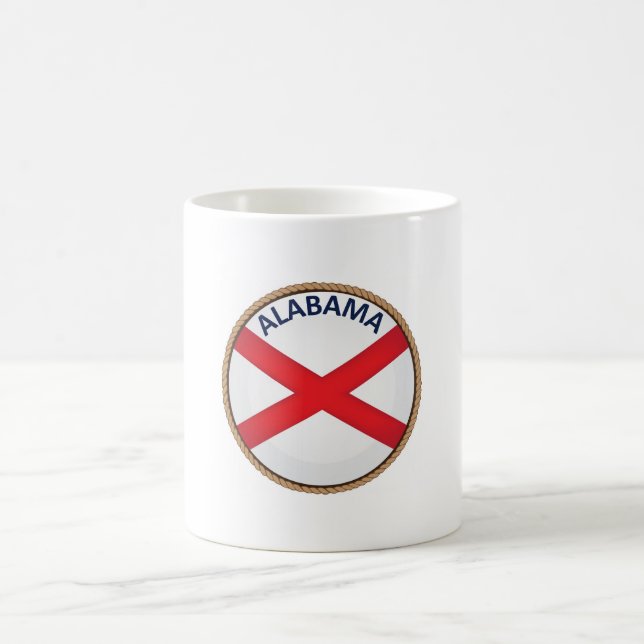 Staat des Siegels der Alabama-Flagge Kaffeetasse (Mittel)