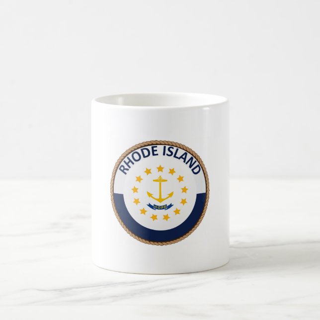Staat des Siegels der Flagge der Insel Rhode Kaffeetasse (Mittel)