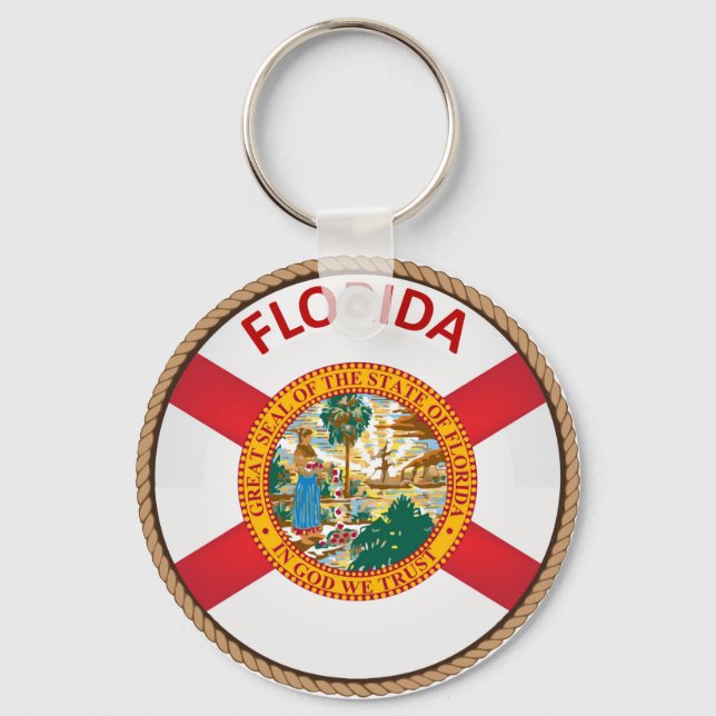 Staat des Siegels der Flagge Floridas Schlüsselanhänger (Vorderseite)
