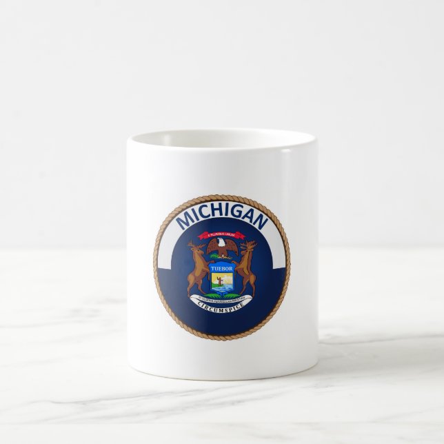 Staat des Siegels der Michigan-Flagge Kaffeetasse (Mittel)