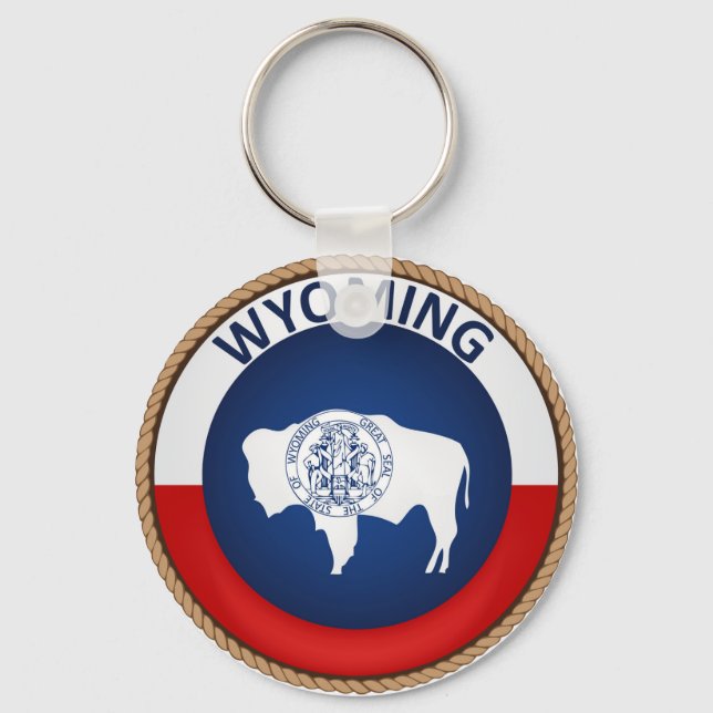 Staat des Siegels der Wyoming-Flagge Schlüsselanhänger (Vorderseite)