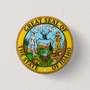 Staat des Siegels Idaho Flag Button