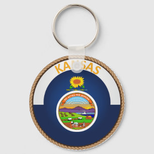Staat des Siegels Kansas Flag Schlüsselanhänger