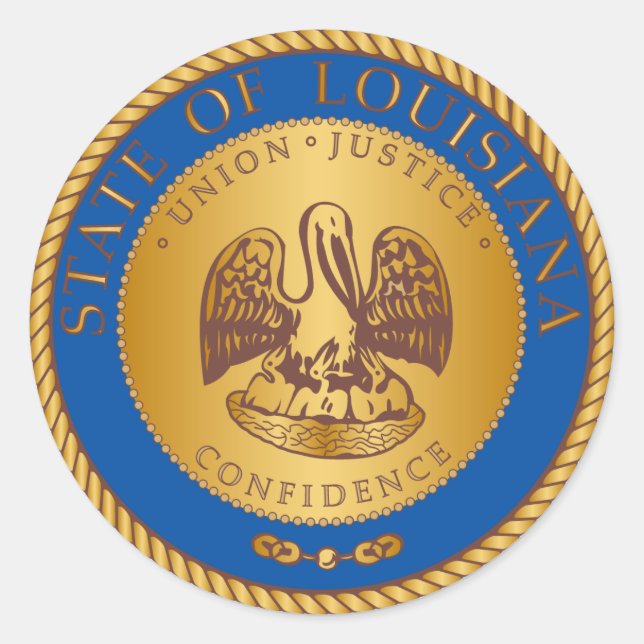 Staat des Siegels Louisiana Runder Aufkleber (Vorderseite)