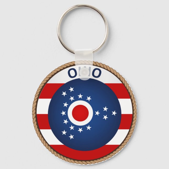 Staat des Siegels Ohio Flag Schlüsselanhänger (Vorderseite)