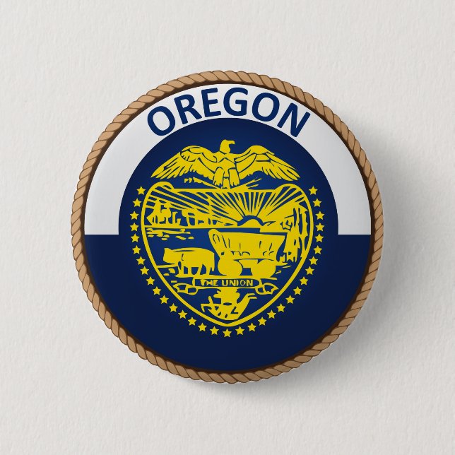 Staat des Siegels Oregon Flag Button (Vorderseite)