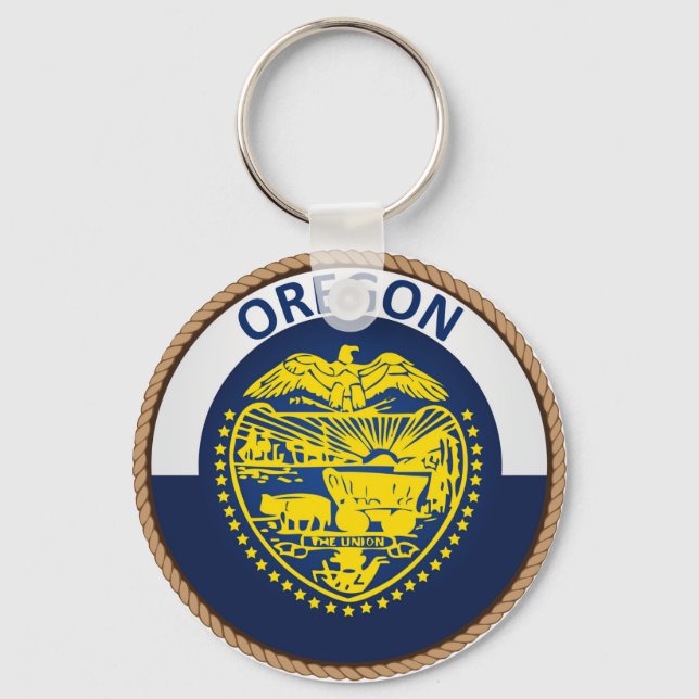 Staat des Siegels Oregon Flag Schlüsselanhänger (Vorderseite)