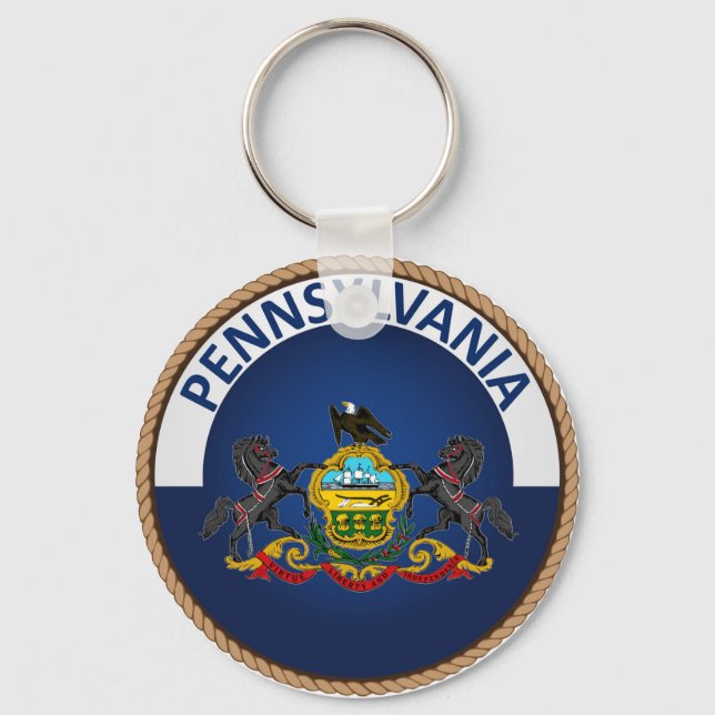 Staat des Siegels Pennsylvania Flag Schlüsselanhänger (Vorderseite)