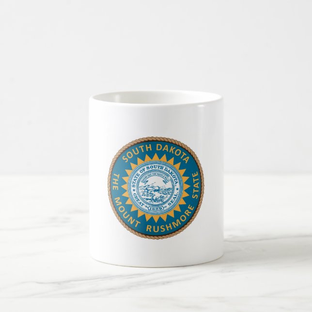 Staat des Siegels South Dakota Flag Kaffeetasse (Mittel)