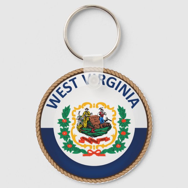 Staat des Siegels West Virginia Flag Schlüsselanhänger (Vorderseite)
