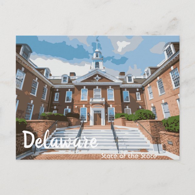 Staat des Staates Delaware Postkarte (Vorderseite)