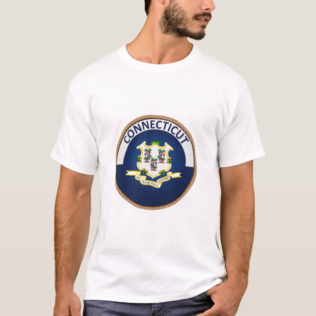 Staat des T - Shirt des Siegels "Connecticut Flag" (Vorderseite)