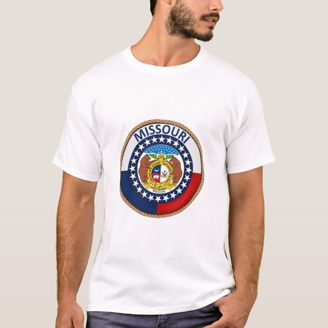 Staat des T - Shirt des Siegels "Flag" von Missour (Vorderseite)