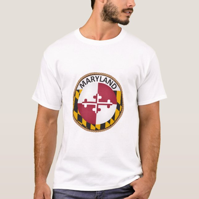 Staat des T - Shirt des Siegels Maryland Flag (Vorderseite)