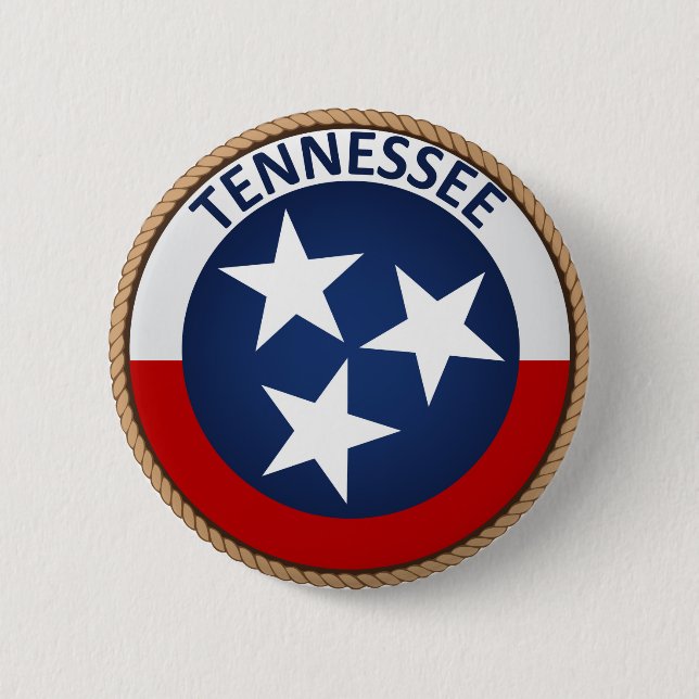 Staat des Tennessee-Flaggen-Siegel-Knopfes Button (Vorderseite)