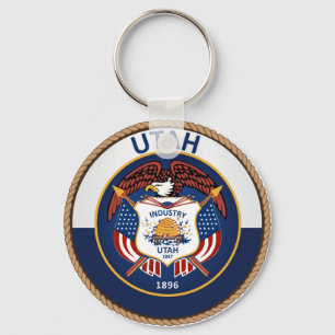 Staat des Utah Flag Siegels Schlüsselanhänger